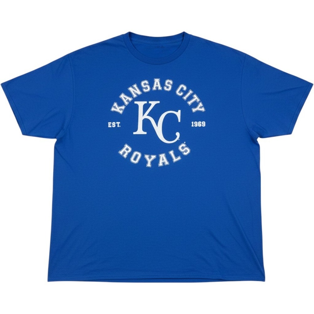 Vintage Style T-Shirt Men XL Royal Blue Graphic Tee Cotton KC Royals MLB Sports
